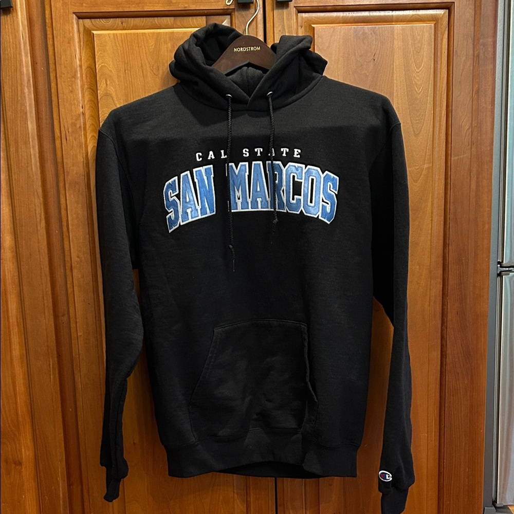 Champion Black Hoodie: CALIFORNIA STATE UNIVERSITY OF SAN MARCOS